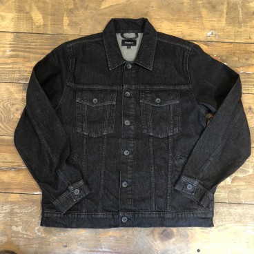 cable denim jacket black