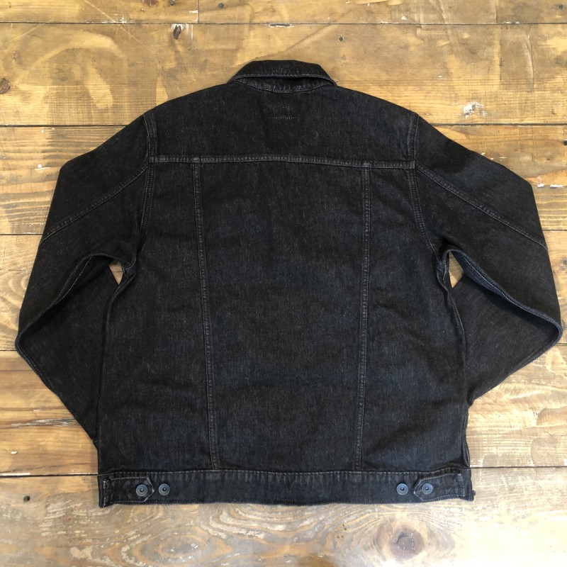 cable denim jacket black